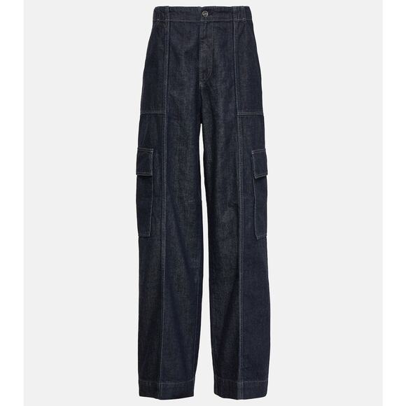 New AG Adriano Goldschmied x EmRata Amia High Rise Wide Leg Cargo Jeans 32 (14) - Picture 1 of 7